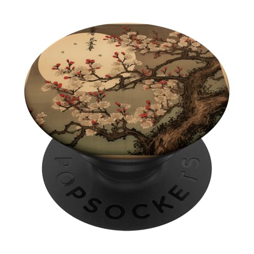 Klassische japanische Sakura in Mondschein-Nacht-Szene PopSockets mit austauschbarem PopGrip von Moonlit Sakura Reverie