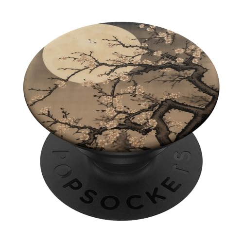 Sakura im Mondlicht: Japanische Baumschönheit PopSockets mit austauschbarem PopGrip von Moonlit Sakura Reverie