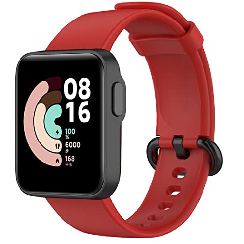 Moorovgi Armband Kompatibel mit Xiaomi Mi Watch Lite,Ersatzarmband aus Silikon für Xiaomi Mi Watch Lite/Redmi Watch Lite (Rot) von Moorovgi