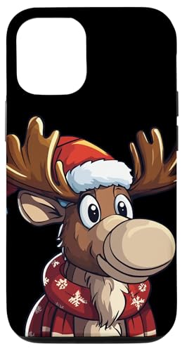 Hülle für iPhone 12/12 Pro Weihnachtsmann Elch verbreitet Weihnachtsfreude für Freunde und Familie von Moose in Christmas Mood