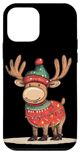 Hülle für iPhone 12 mini Winterkleidung Elch Tier für Elch und Weihnachtsliebhaber von Moose in Christmas Mood