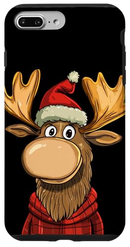 Hülle für iPhone 7 Plus/8 Plus Freundlicher und lächelnder Elch in einem festlichen Weihnachtsfest von Moose in Christmas Mood