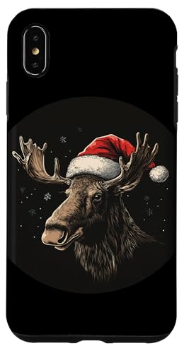 Hülle für iPhone XS Max Hübscher Elch in Weihnachtsmütze für festlichen Spaß von Moose in Christmas Mood