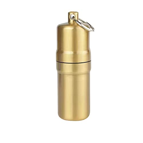 Zigarettenetui klein für 5 Zigaretten,MoreChioce Mini Zinklegierung Zigarettenbox Zigarettenkasten Tragbare Zigarettencase mit Schlüsselanhänger für Outdoor Wander Camping Reisen,Gold von MoreChioce