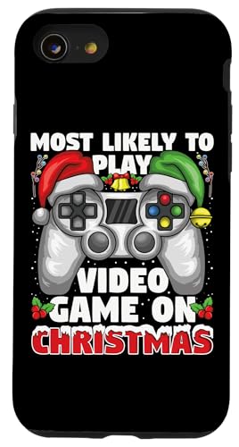 Hülle für iPhone SE (2020) / 7 / 8 Am wahrscheinlichsten spielen Videospiele zu Weihnachten lustige Familie von Most Likely Matching Christmas Family Funny Joy