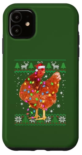 Hülle für iPhone 11 Huhn mit Lichterkette für Farmer - Weihnachten Ugly Motiv von Most Wonderful Christmas Shirts & Accessories