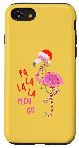 Hülle für iPhone SE (2020) / 7 / 8 Niedlicher Flamingo singt Weihnachtslieder - Fa La La von Most Wonderful Christmas Shirts & Accessories