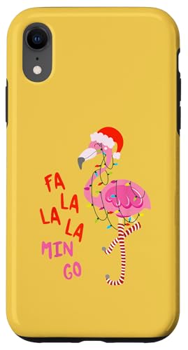 Hülle für iPhone XR Niedlicher Flamingo singt Weihnachtslieder - Fa La La von Most Wonderful Christmas Shirts & Accessories