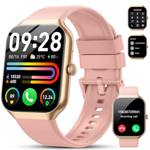 Smartwatch Damen Herren, 2025 HD 1,96" Fitnessuhr Smart Watch mit Telefonfunktion, 115+ Sportmodi Schrittzähler Armbanduhr, Herzfrequenz SpO2 Schlafmonitor, IP68 Wasserdicht Sportuhr für Android iOS von Motast