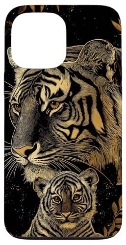 Hülle für iPhone 13 Pro Max Mutter Tiger und Baby | Vintage Sketch Tiger von Mother Tiger and Baby Designs