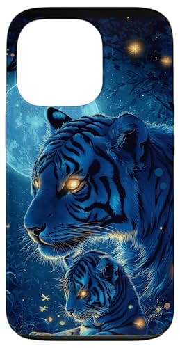 Hülle für iPhone 13 Pro Mutter Tiger und Baby | Mystical Night Jungle Tiger von Mother Tiger and Baby Designs