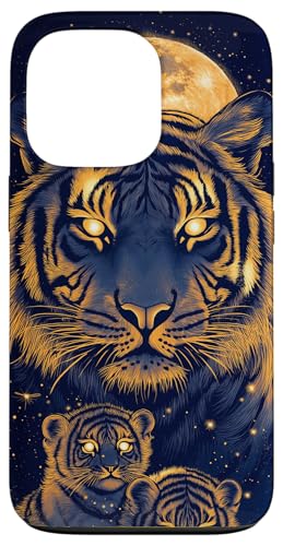 Hülle für iPhone 13 Pro Mutter Tiger und Baby | Mystical Night Jungle Tiger von Mother Tiger and Baby Designs