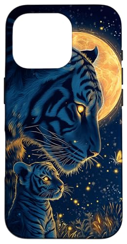 Hülle für iPhone 16 Pro Mutter Tiger und Baby | Mystical Night Jungle Tiger von Mother Tiger and Baby Designs