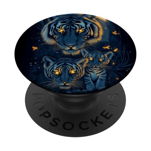 Mutter Tiger und Baby | Mystical Night Jungle Tiger PopSockets Klebender PopGrip von Mother Tiger and Baby Designs