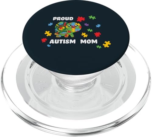 Autismus-Bewusstsein Frauen – Stolzer Autismus Mama Schildkröte Puzzle PopSockets PopGrip für MagSafe von Motherhood Autism Apparel.USA