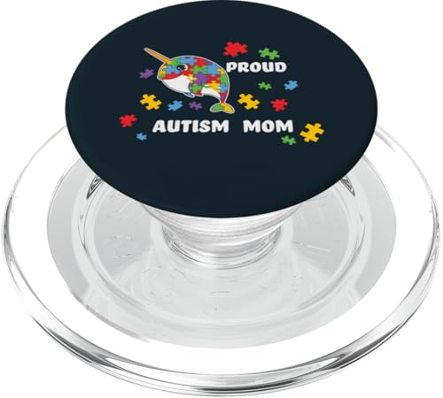 Autismus-Bewusstsein Frauen - Stolzer Autismus Mutter Narwha Puzzle PopSockets PopGrip für MagSafe von Motherhood Autism Apparel.USA