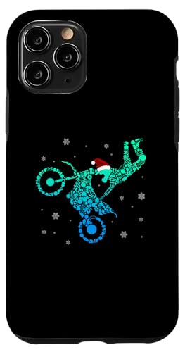 Hülle für iPhone 11 Pro Weihnachtsmann Motocross Rider Kalligraphie Dirt Bike von Motocross Racing Christmas Apparel