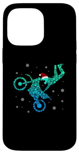 Hülle für iPhone 14 Pro Max Weihnachtsmann Motocross Rider Kalligraphie Dirt Bike von Motocross Racing Christmas Apparel