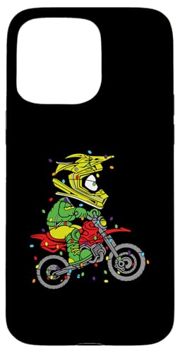 Hülle für iPhone 15 Pro Max Weihnachts-Motocross-Fahrer mit Weihnachtsbeleuchtung Dirt Bike von Motocross Racing Christmas Apparel