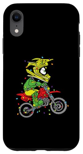 Hülle für iPhone XR Weihnachts-Motocross-Fahrer mit Weihnachtsbeleuchtung Dirt Bike von Motocross Racing Christmas Apparel