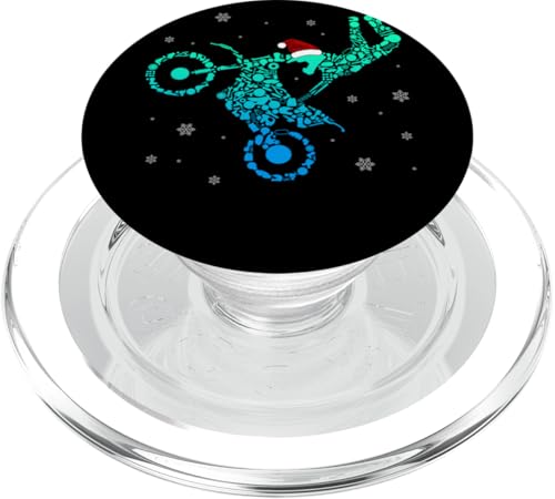 Weihnachtsmann Motocross Rider Kalligraphie Dirt Bike PopSockets PopGrip für MagSafe von Motocross Racing Christmas Apparel