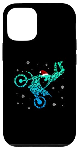 Hülle für iPhone 12/12 Pro Motocross mit Weihnachtsmütze Dirt Bike Stunt Weihnachten von Motocross Rennsport Weihnachtsgeschenke