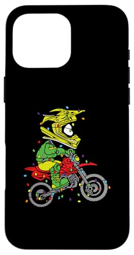 Hülle für iPhone 16 Pro Max Motocross mit Weihnachtsbeleuchtung Dirt Bike Weihnachten von Motocross Rennsport Weihnachtsgeschenke