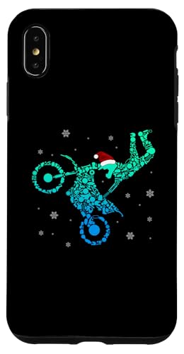 Hülle für iPhone XS Max Motocross mit Weihnachtsmütze Dirt Bike Stunt Weihnachten von Motocross Rennsport Weihnachtsgeschenke