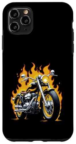 Hülle für iPhone 11 Pro Max Cooles Motorrad brennende Flammen Motorradfahrer Herren Damen von Motorcycle Rider Gear Apparel Gifts Shop