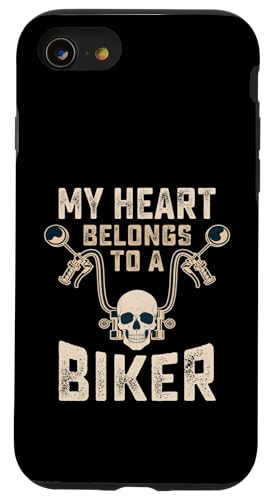 Hülle für iPhone SE (2020) / 7 / 8 My Heart Belongs To A Biker Motorradfahrer Mädchen Damen von Motorcycle Rider Gear Apparel Gifts Shop