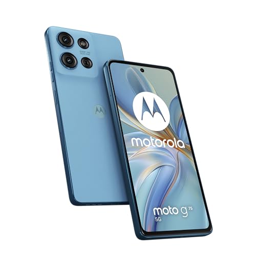 Motorola Moto g75 5G Smartphone (6,78"-FHD+-Display, 50-MP-Kamera, 8/256 GB, 5000 mAh, Android 14) Aqua Blue (Veganes Kunstleder), inkl. Schutzcover [Exklusiv bei Amazon] von Motorola