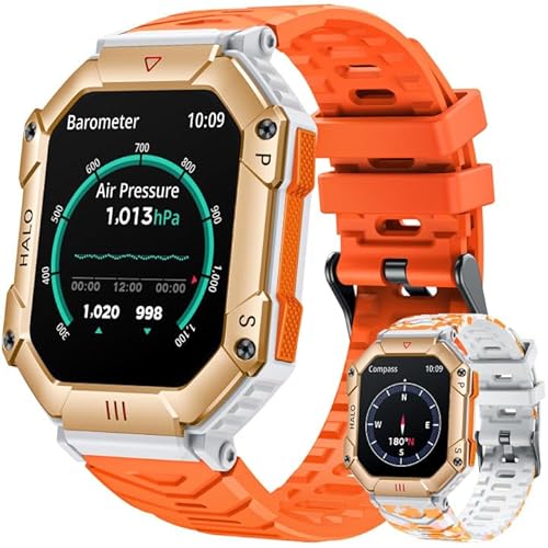 Smartwatch Herren Telefonfunktion Fitness Watch: 2,2" Wasserdicht Schrittzähler Uhr Sportuhren aktivitätstracker mit WhatApp Funktion Herzfrequenz armbanduhr mit Blutdruckmessung für Android iPhone von Motsfit