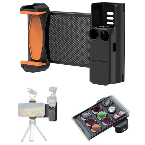 MotuTech Multifunktions-Telefonhalterung für DJI Osmo Pocket 3 Rahmen Schutz Kit Verlängerung Cold Shoe Telefonklemme für iPhone 15 14 13 12 Pro Max, AD744 von MotuTech