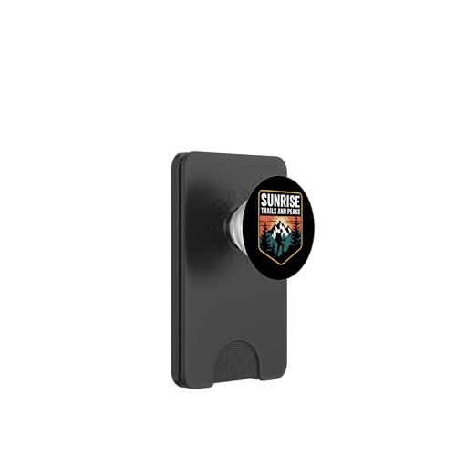 Wandern Berggipfel Trailing Nature Lover Sunrise Retro PopSockets PopWallet für MagSafe von Mountain Adventures Apparel