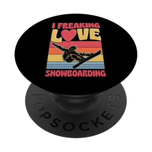 I Freaking Love Snowboarder im Retro-Stil PopSockets mit austauschbarem PopGrip von Mountain Snowboarding Essentials and Accessories