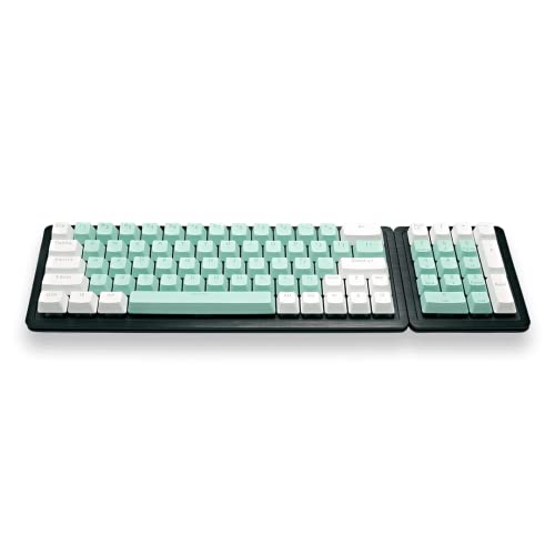 Mountain Everest 60 RGB Gaming-Tastatur – 60% Layout mit Pfeiltasten, geschmierte, Hot-Swap-fähige mechanische Switches, PBT Keycaps – US ANSI (Everest 60 + Numpad | Linear Speed 45, Aquamarine B) von Mountain