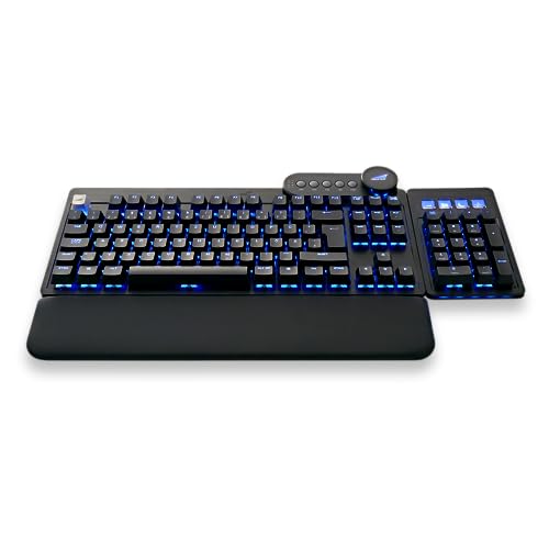 Mountain Everest Max (ISO-Layout) - anpassbare High-End mechanische Gaming-Tastatur mit Media-Dock, Display Keys, RGB-Beleuchtung hot-swapable Cherry MX Switches und modularem Numpad. von Mountain