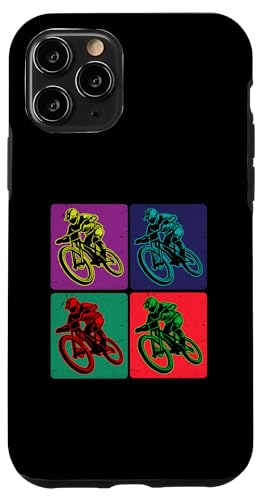 Hülle für iPhone 11 Pro Mountainbike Downhill Biker Retro Pop Kunst Filter Farben von Mountainbike Abenteuerausrüstung Fahrrad Geschenk