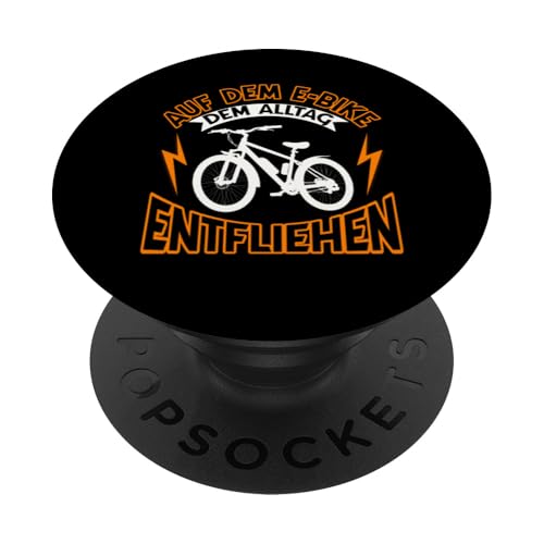 Auf Dem E-Bike Dem Alltag Entfliehen Pedelec Radfahrer PopSockets Klebender PopGrip von Mountainbike Elektrofahrad Radsport-E-Bike Design