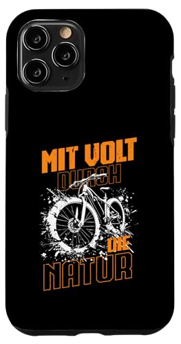 Mit Volt Durch Die Natur Mountainbiker Pedelec Radfahrer Hülle für iPhone 11 Pro von Mountainbike Elektrofahrad Radsport-E-Bike Design