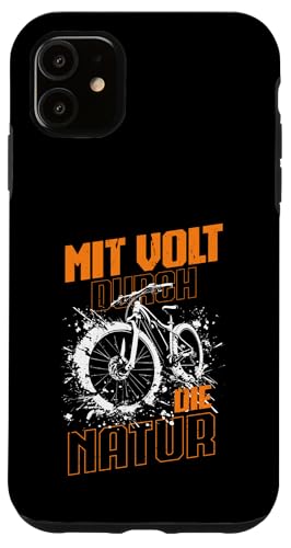 Mit Volt Durch Die Natur Mountainbiker Pedelec Radfahrer Hülle für iPhone 11 von Mountainbike Elektrofahrad Radsport-E-Bike Design