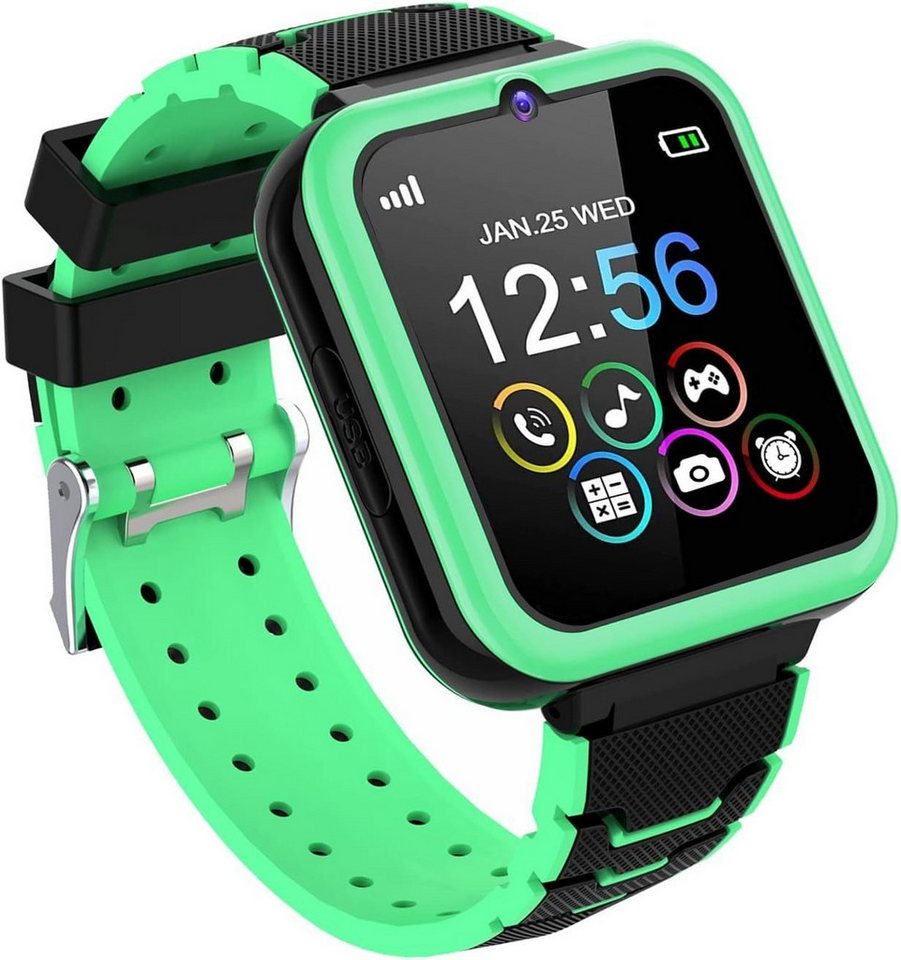 Moweallarge Smartwatch (SIM Karte), Uhr Telefon mit SOS Spiel Wecker​ Rechner Uhr Anruf Kinder und Jungen von Moweallarge