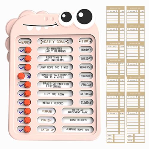 Aufgabendiagramm-Checklistentafel, Aufgabendiagramm für Kinder,Aufgabentabelle für Erwachsene - Selbstdisziplin-Check-in-Board mit Checklisten-Schieberegler – Entwickeln Sie gute Gewohnheiten von Moxeupon