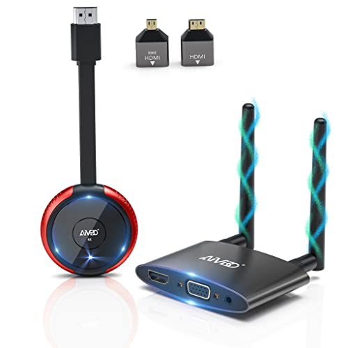 Wireless HDMI 4K/5G, HDMI Wireless Transmitter and Receiver, Drahtlos HDMI Extender Funkübertragung für VGA&HDMI Dual Screen Cast von Laptop/PC/Kamera zu HDTV/Beamer/Monitor, Unterstützt YouTube von MpioLife