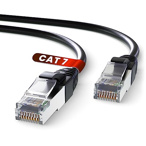 Mr. Tronic Cat 7 Ethernet Kabel 20m, 100% Kupfer Hochgeschwindigkeits Ethernet Kabel, Innenbereich Patch LAN Netzwerkkabel mit RJ45 Stecker | 28AWG, SFTP geschirmtes Internetkabel (20 Meter, Schwarz) von Mr. Tronic