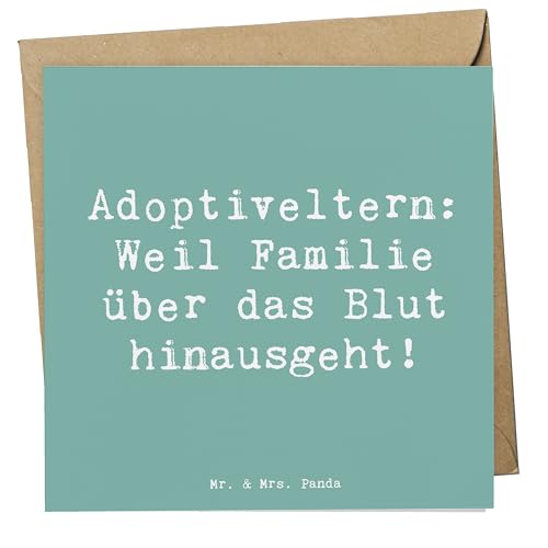 Mr. & Mrs. Panda Deluxe Karte Spruch Adoptiveltern Liebe - Geschenk, Hochwertige Klappkarte, Dankbarkeit, Glück, Freude, Herzöffnung, Familie, von Mr. & Mrs. Panda