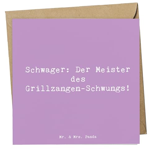 Mr. & Mrs. Panda Deluxe Karte Spruch Schwager Grillmeister - Geschenk, Grillen, liebevoll, Klappkarte, Humor, Familienmitglieder, einzigartige von Mr. & Mrs. Panda