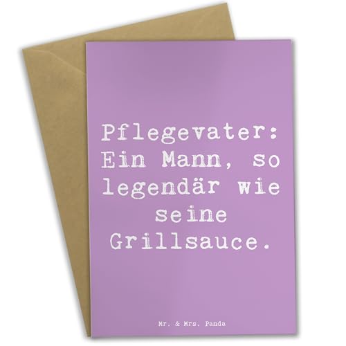 Mr. & Mrs. Panda Grußkarte Spruch Pflegevater Legende - Geschenk, Grillen, Kinderbetreuung, liebevolle Fürsorge, legendär, Hochzeitskarte, von Mr. & Mrs. Panda