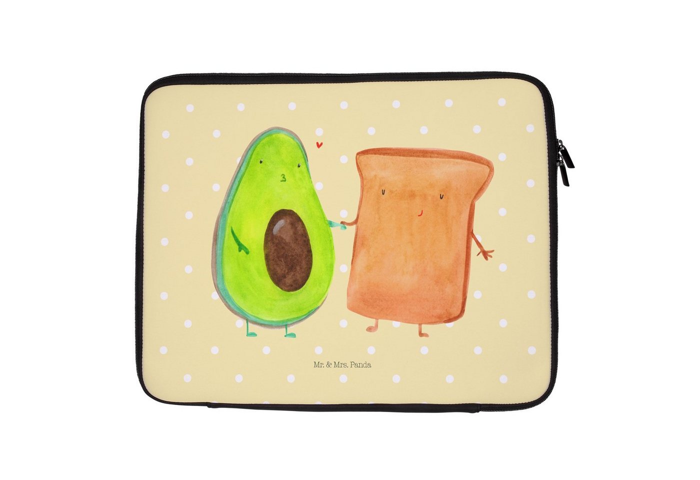 Mr. & Mrs. Panda Laptop-Hülle 27 x 36 cm Avocado Toast - Gelb Pastell - Geschenk, Liebespaar, Hochz, Wasserabweisend von Mr. & Mrs. Panda