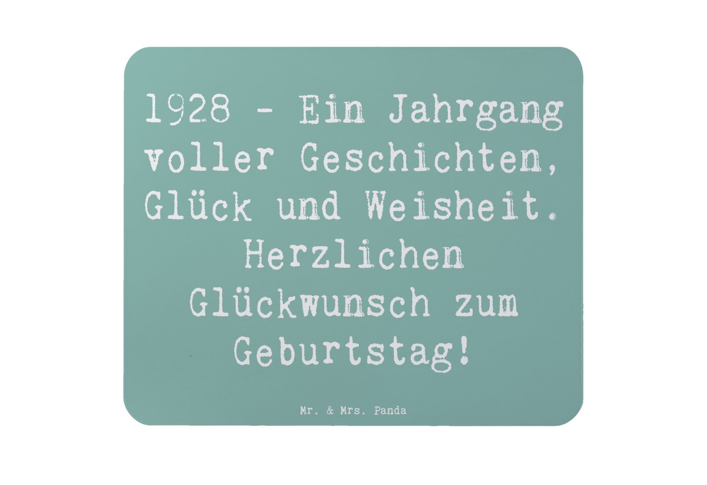 Mr. & Mrs. Panda Mauspad Spruch 1928 Geburtstag - Meeresbrise - Geschenk, Weisheit, Glück, Arb (1-St), Ergonomisch geformt von Mr. & Mrs. Panda